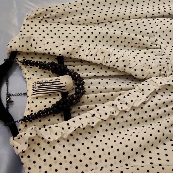 *EUC* VTG Free People Womens Polka Dot Blouse. Sz S.P - Picture 12 of 14